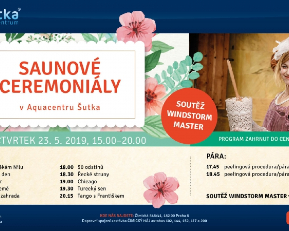 Májové saunové ceremoniály v Aquacentru Šutka