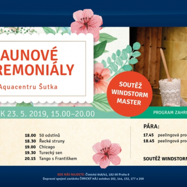 Májové saunové ceremoniály v Aquacentru Šutka