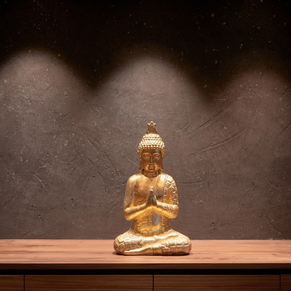 Ayurveda Resort Mandira Gold Buddha Statue (c) Michael Huber