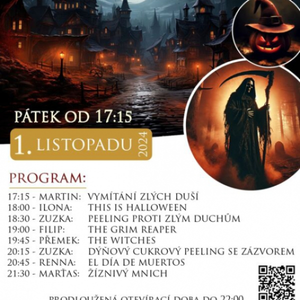 SAUNOVÁ NOC – HALLOWEEN – 1.11.2024